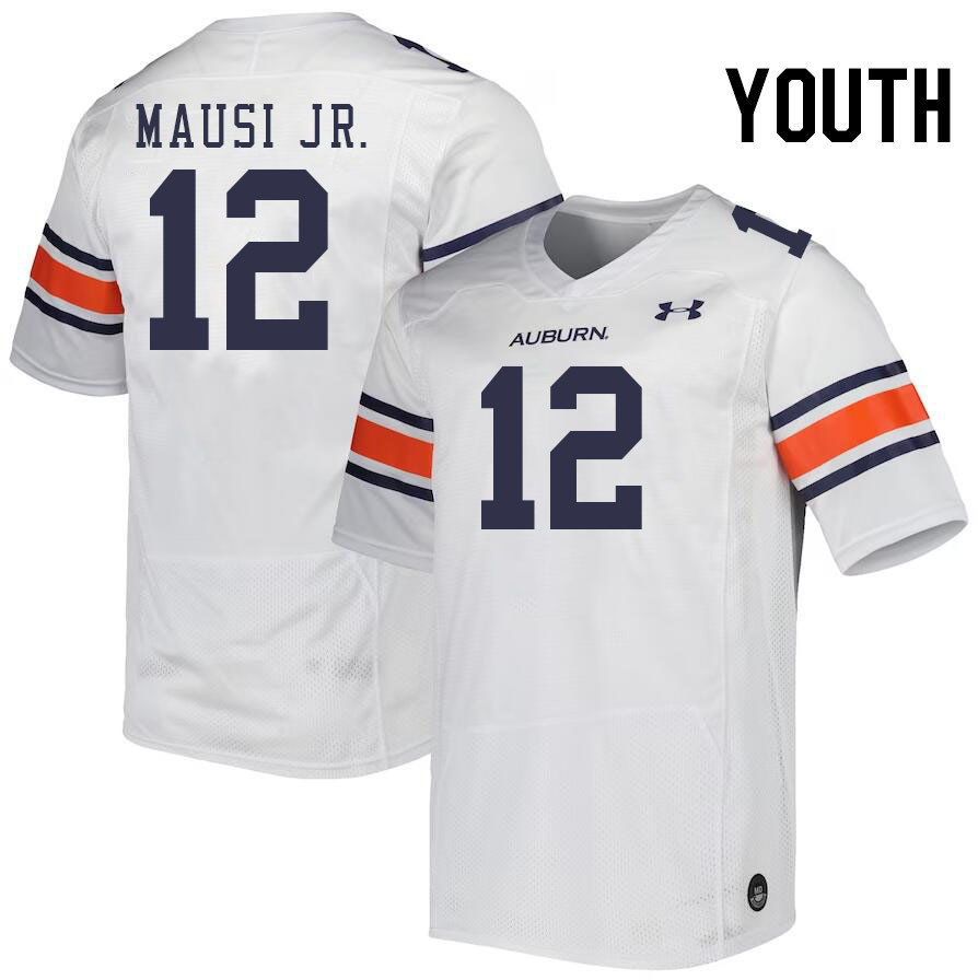 Youth #12 Dorian Mausi Jr. Auburn Tigers College Football Jerseys Stitched-White